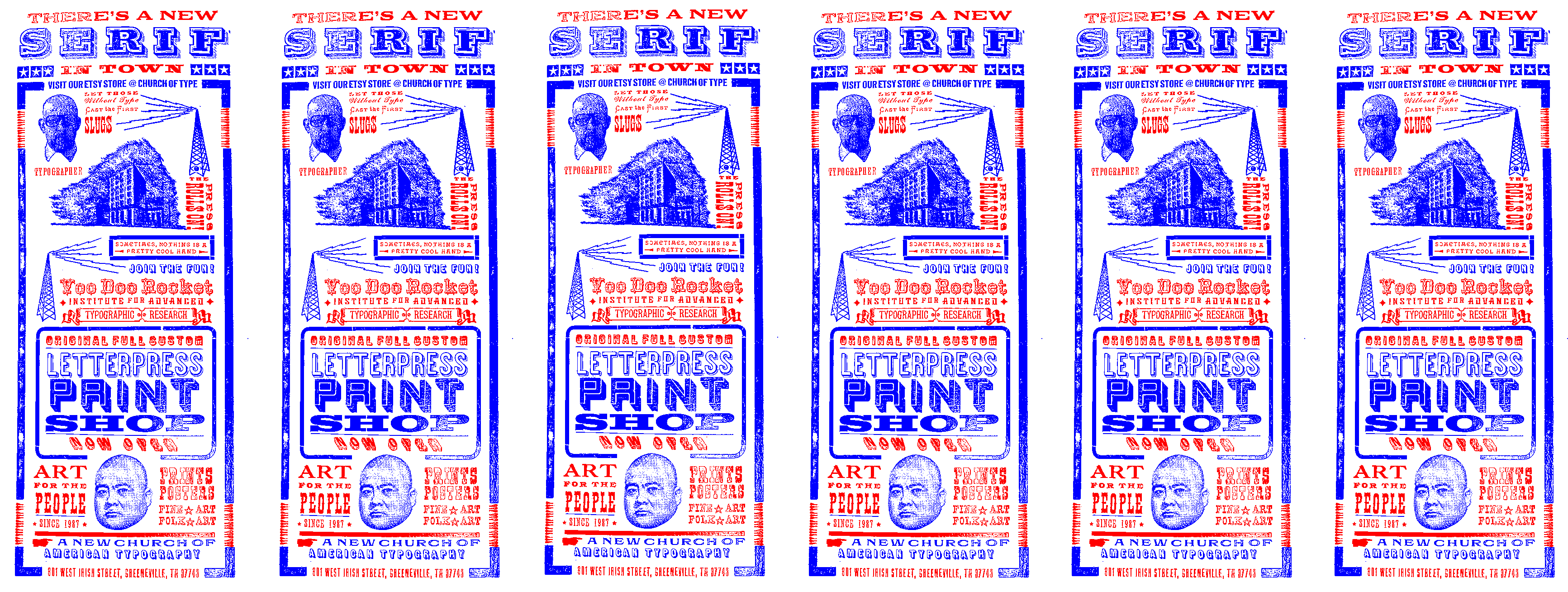 Voodoo Rocket, A new church of American Typography, Authentic, Full Custom, Letterpress Print Shop, Greenville, Tennessee